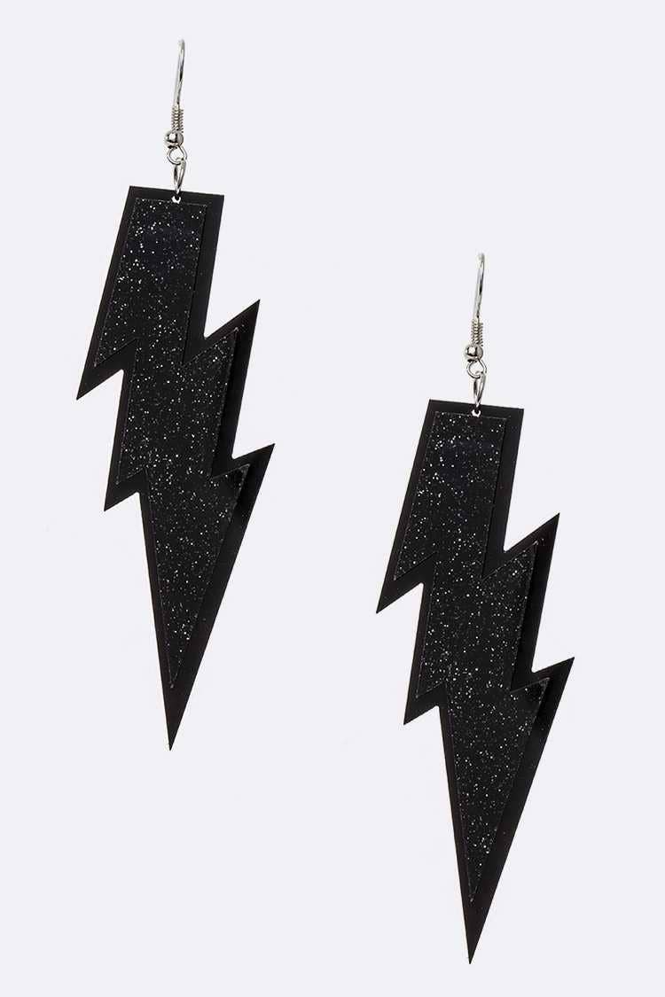 Glittered Lightning Earrings