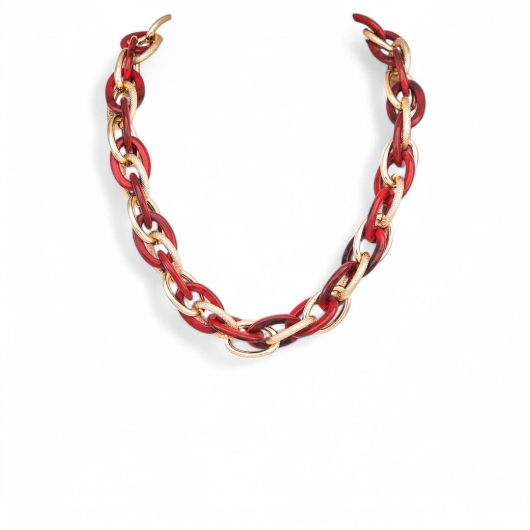 Resin Contrast Chainlink Necklace