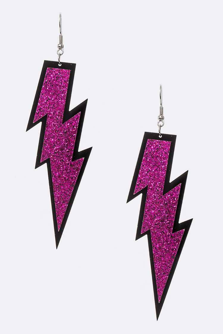 Glittered Lightning Earrings