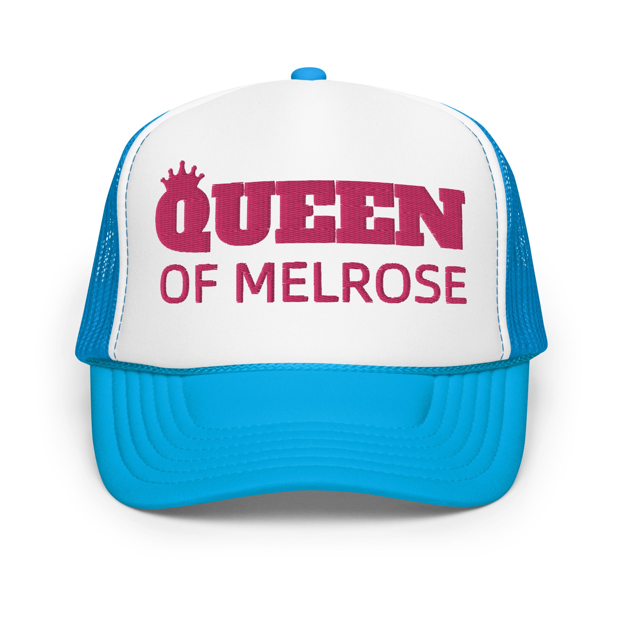 Foam Trucker Hat with Embroidered Logo - Queen of Melrose
