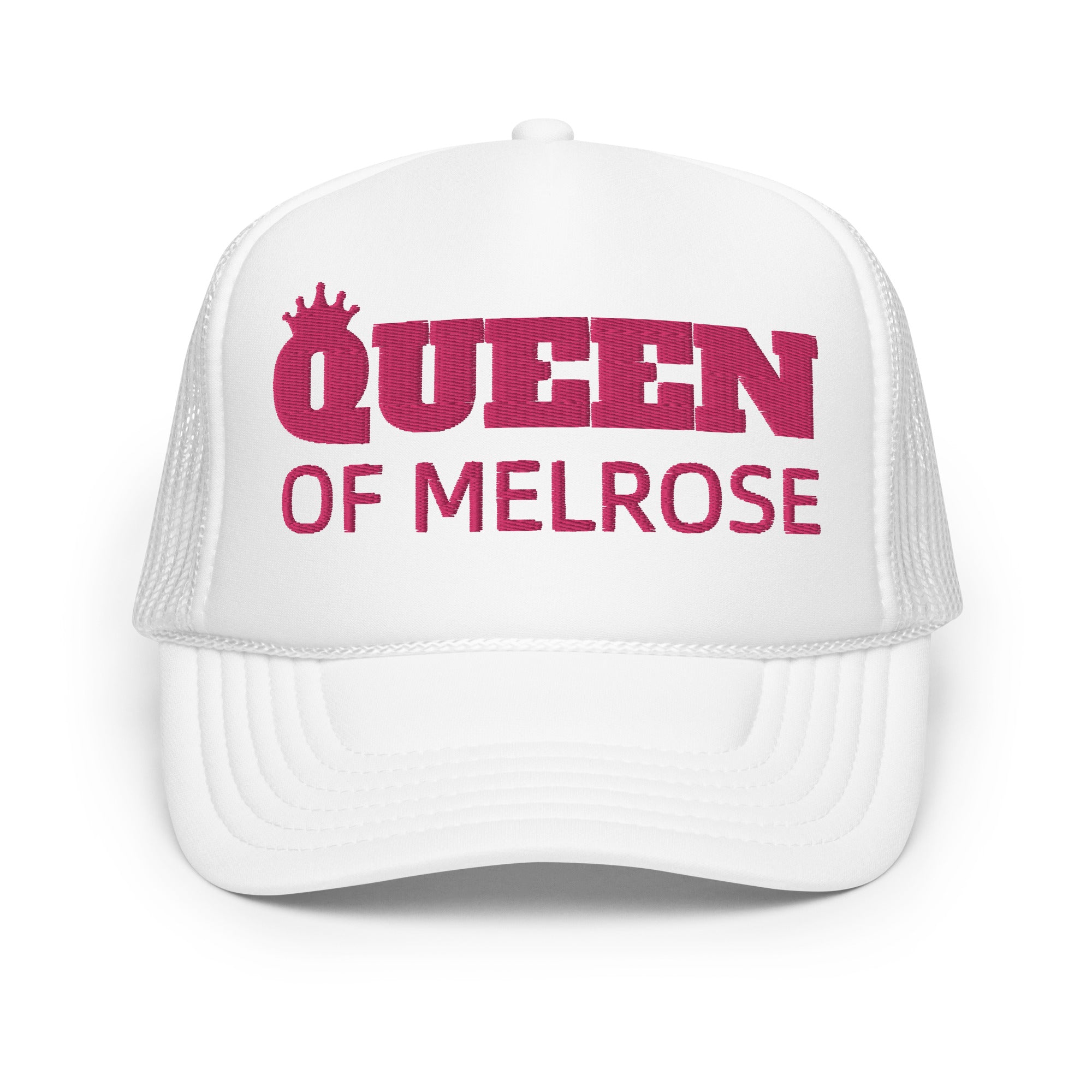Foam Trucker Hat with Embroidered Logo - Queen of Melrose
