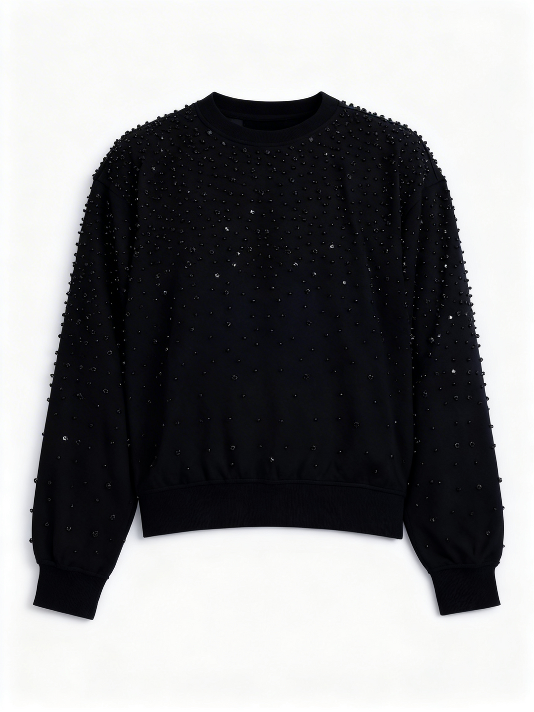 Rhinestone Neoprene Crewneck Sweatshirt - Mens