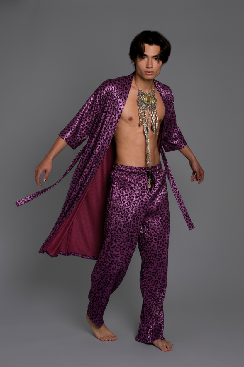 C&D Leopard Print Kimono Robe - Unisex