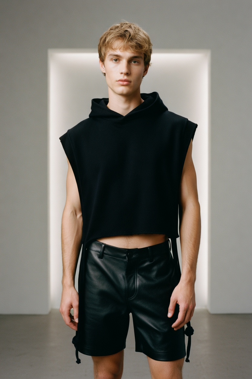 Crop Sleeveless Hoodie Square Cut - Unisex