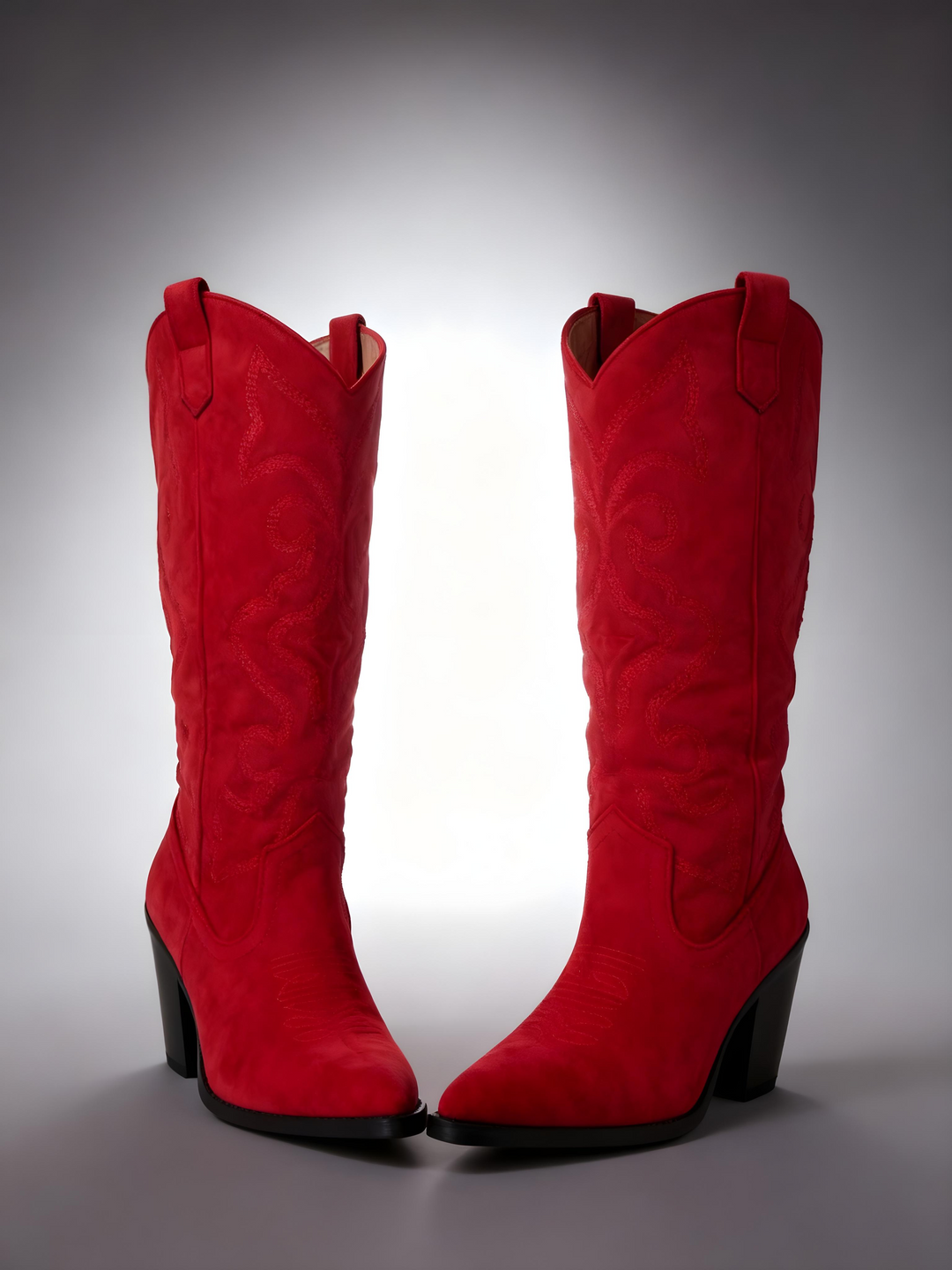 Red Suede Cowboy Boot