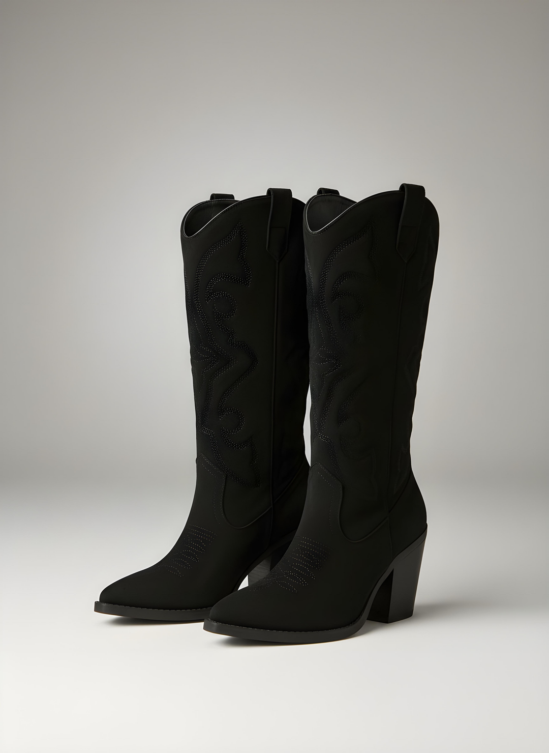 Black Suede Cowboy Boot
