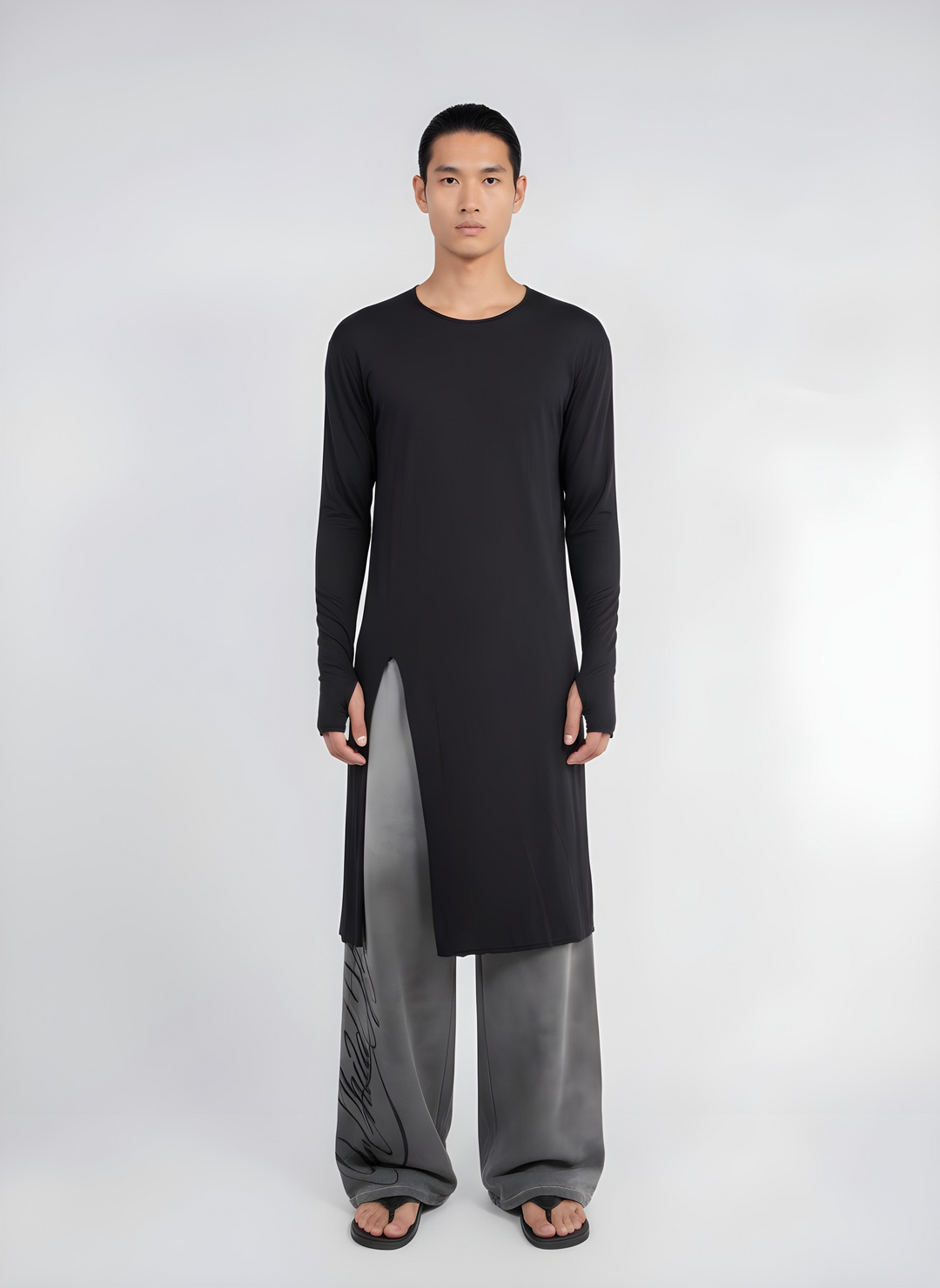 "Matrix" Crewneck T Extended Black - Mens