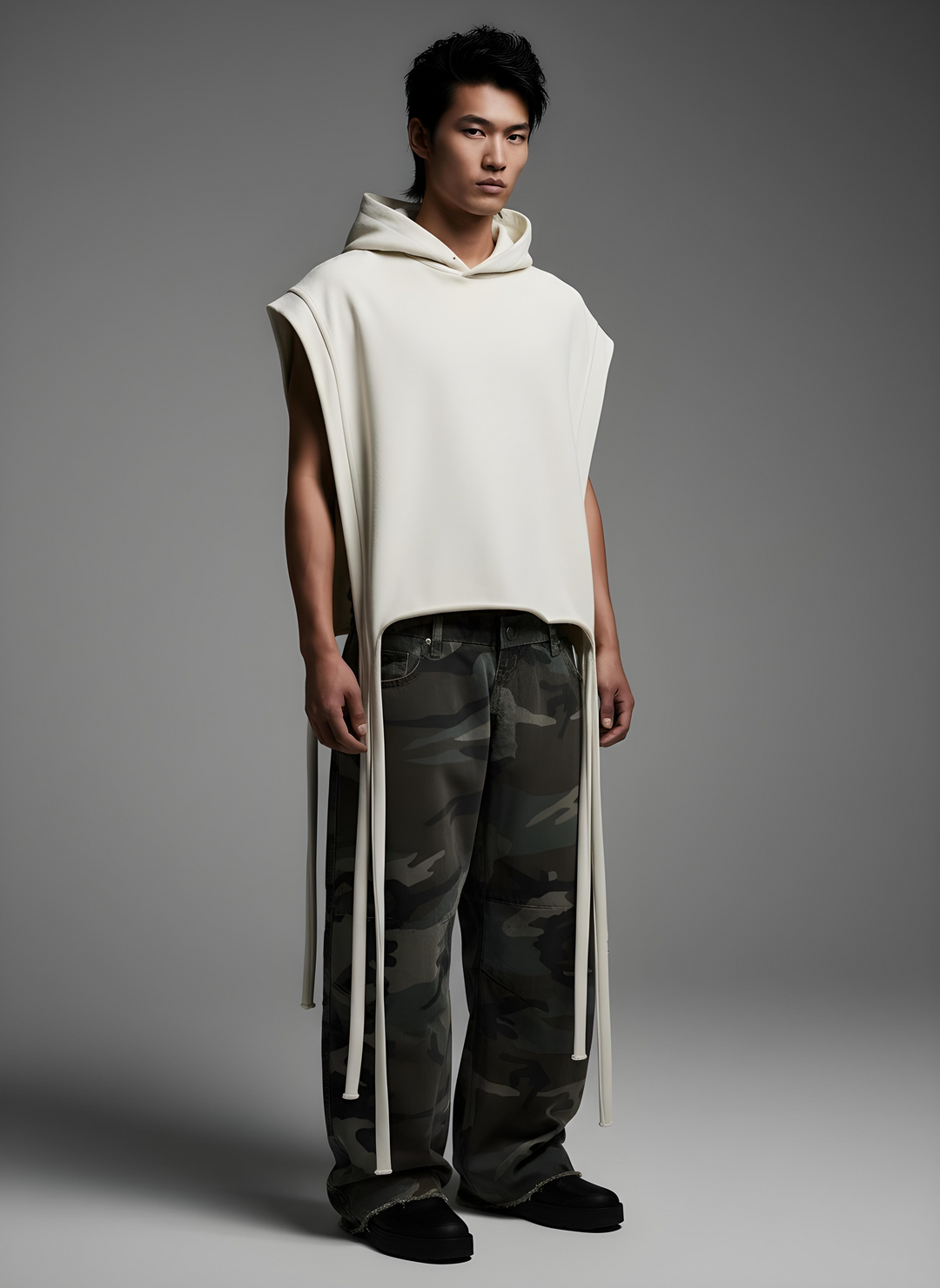 Sleeveless Hoodie Square Cut - Mens