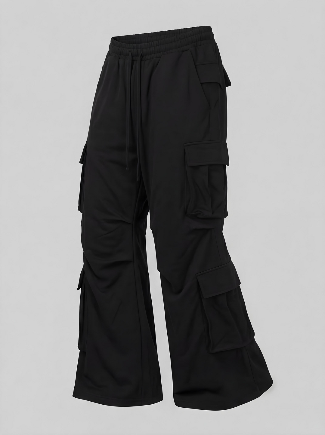 Wide-Leg Jersey Cotton Cargo Pants