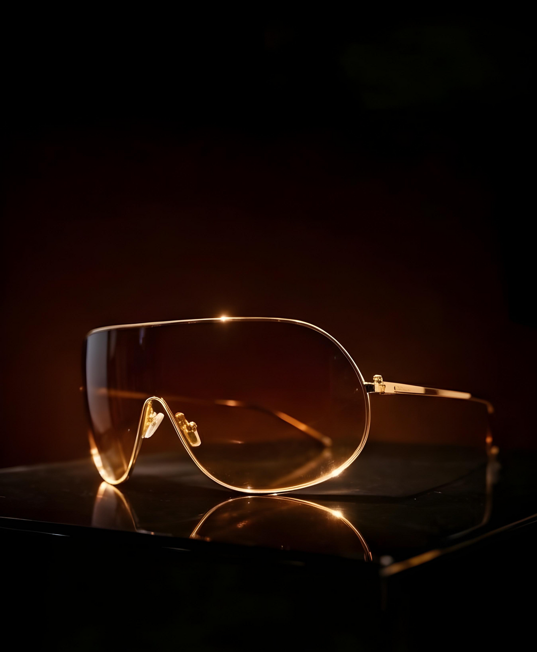 Shield Sunglasses Gold Smoke