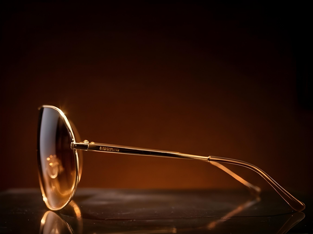 Shield Sunglasses Gold Smoke