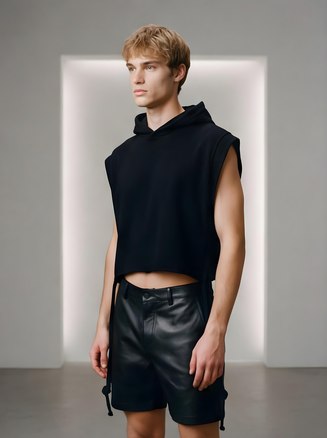 Crop Sleeveless Hoodie Square Cut - Unisex