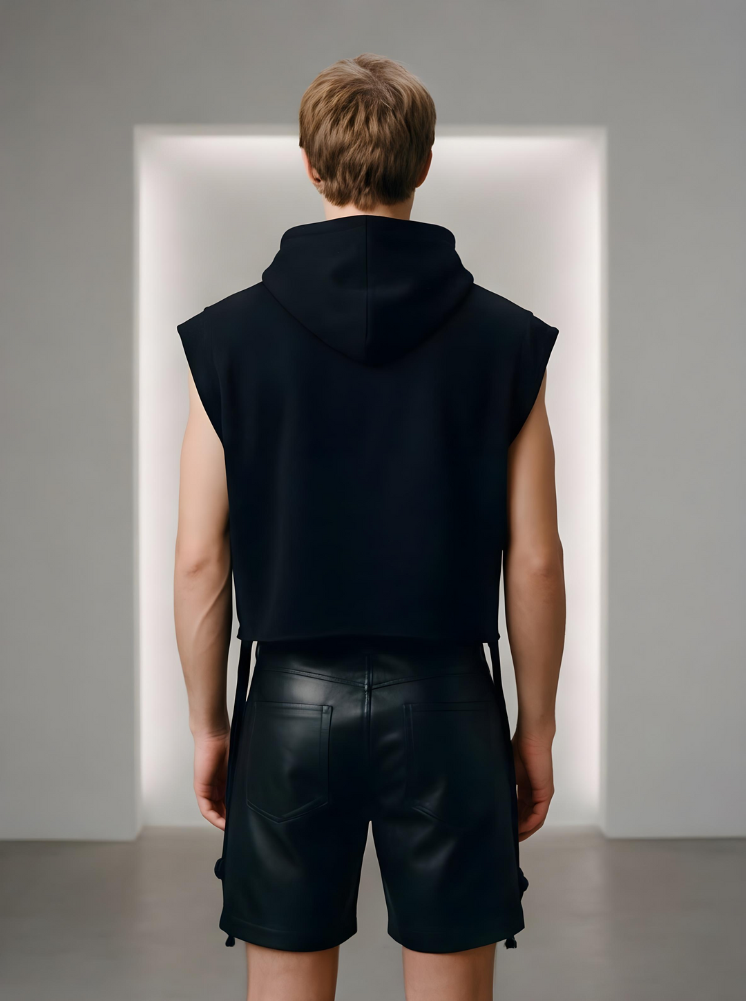 Crop Sleeveless Hoodie Square Cut - Unisex