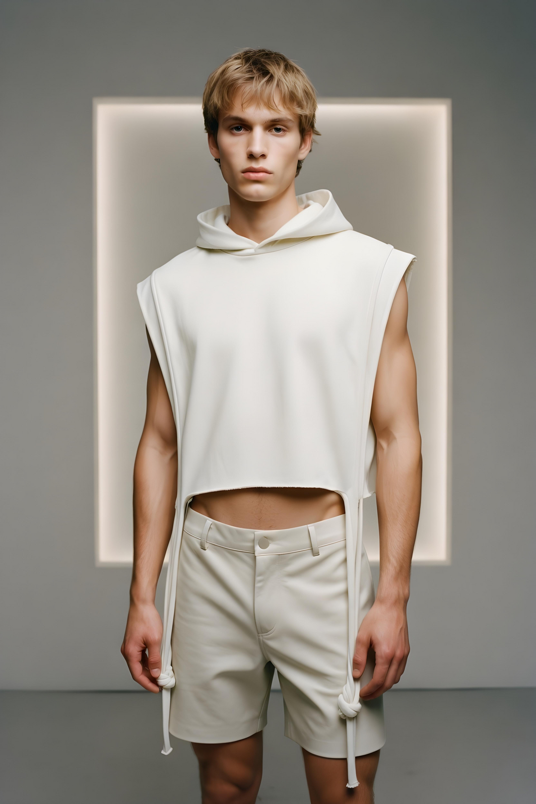 Crop Sleeveless Hoodie Square Cut - Unisex