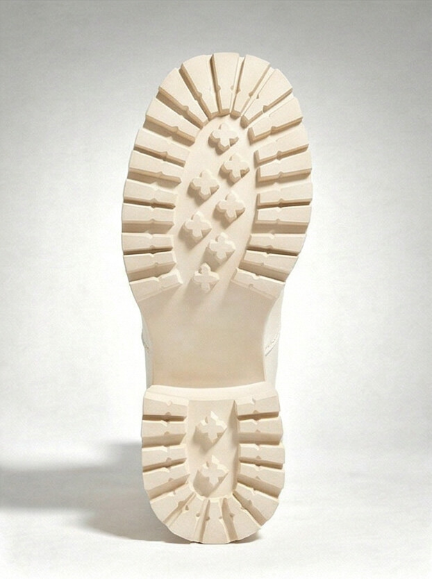 Women's White Leather Platform Chelsea Boot