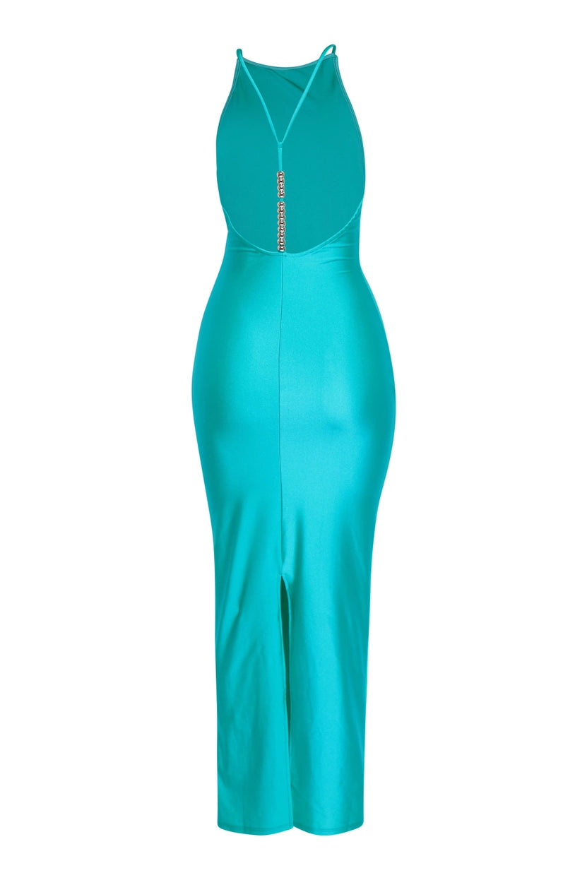 Open-Back Nylon Maxi Dress - Womens