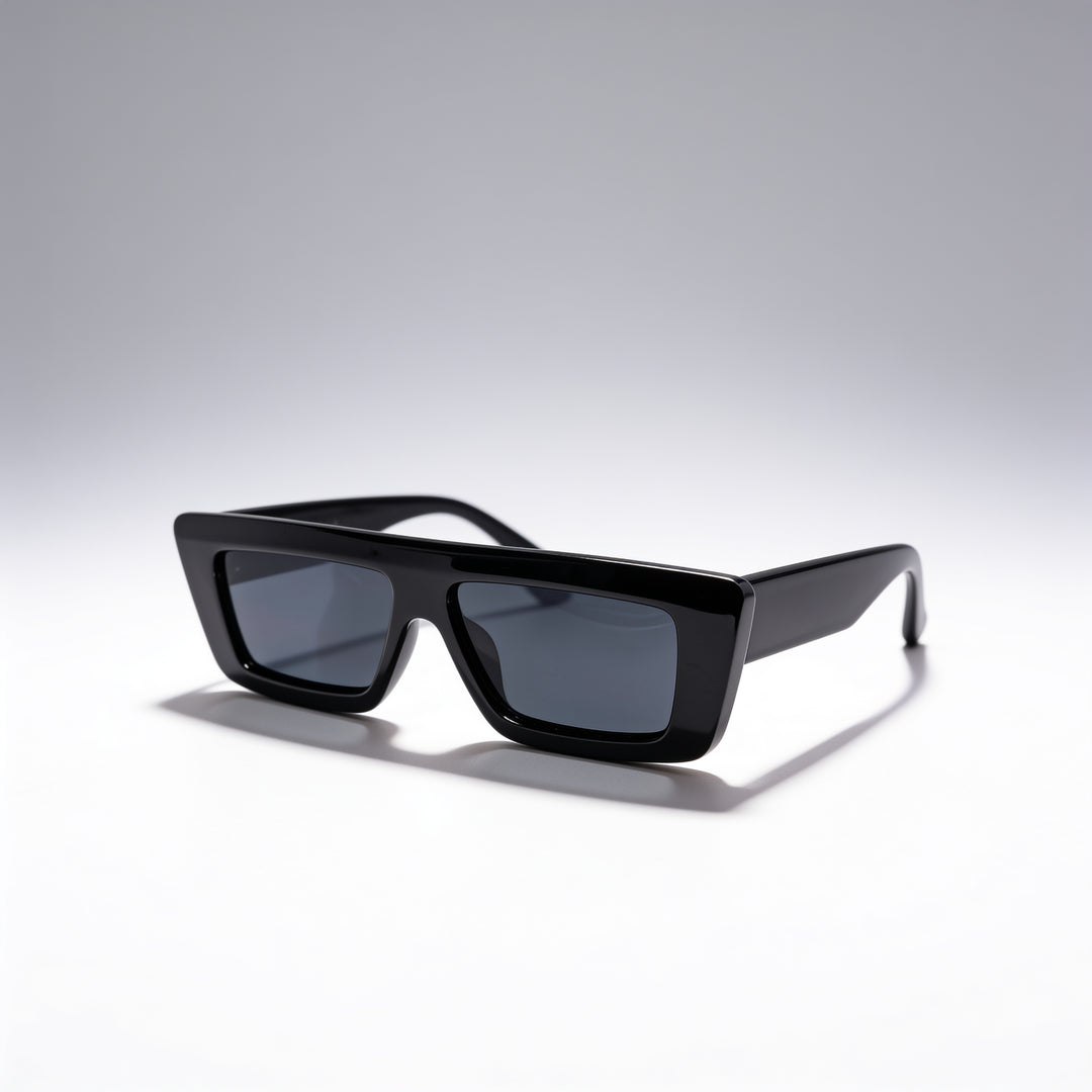 Flat Brow Rectangular Acetate Sunglasses