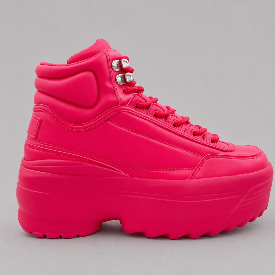 red chunky high top sneaker sale