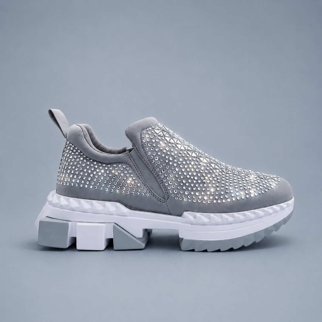 Silver Rhinestone Festival Slip-On Sneaker - Women's