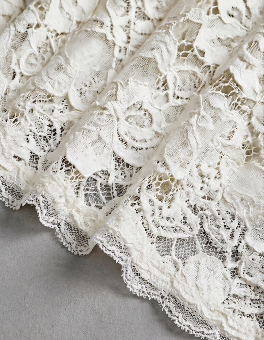 White Lace High-Low Dress by Cosmo & Donato