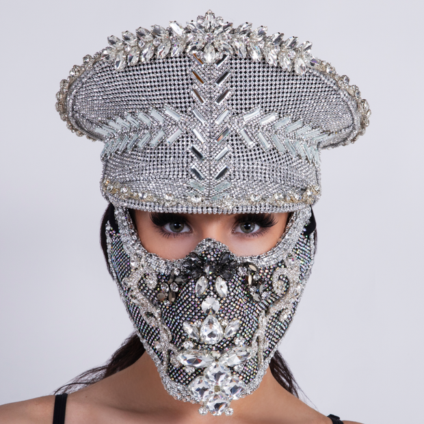 CD CRYSTAL COMMANDER HAT "SILVER GLASS" - COUTURE