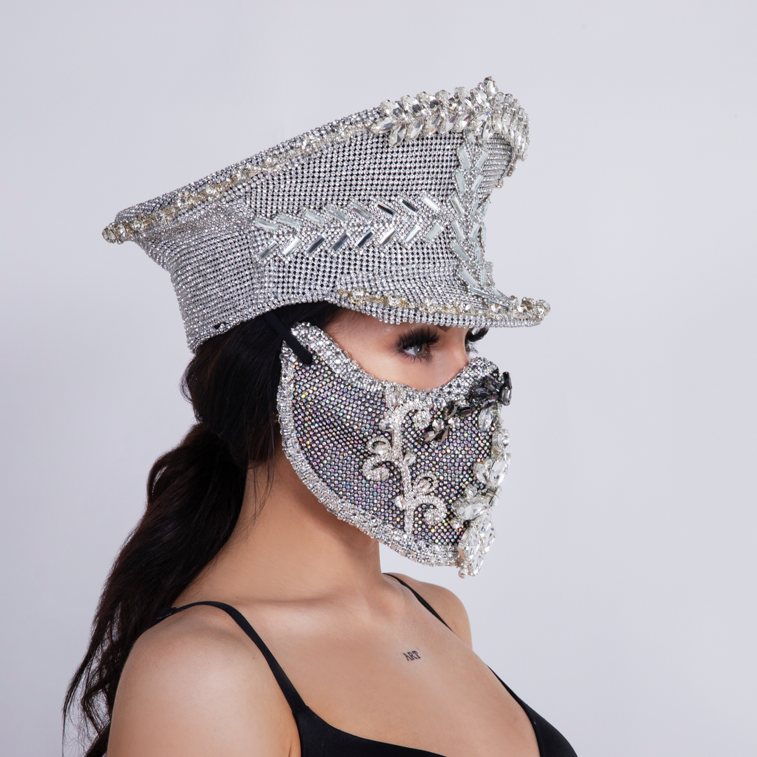 CD CRYSTAL COMMANDER HAT "SILVER GLASS" - COUTURE