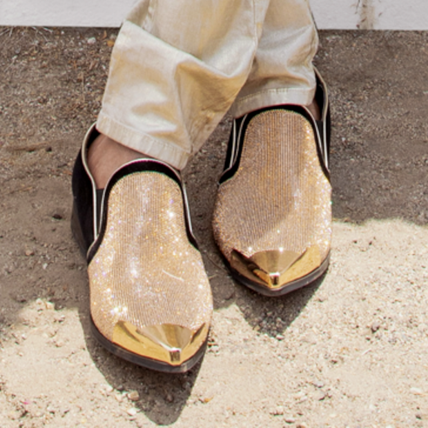 RHINESTONE LOAFER GOLD - MENS