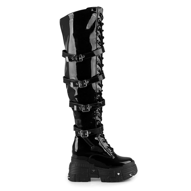 QC Platform Combat Boot Black - Shoe Whore